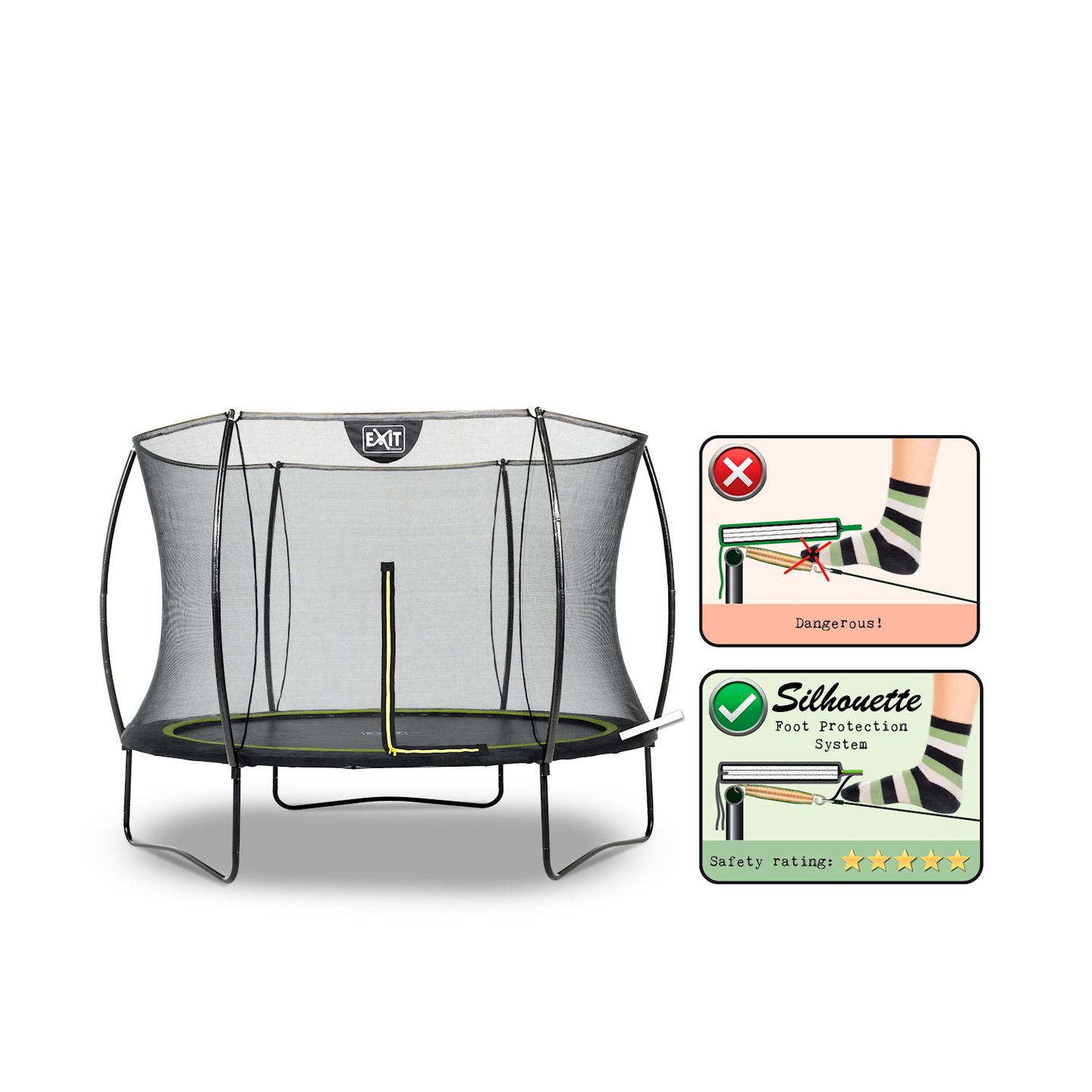 Silhouette Trampolin ø244cm - schwarz