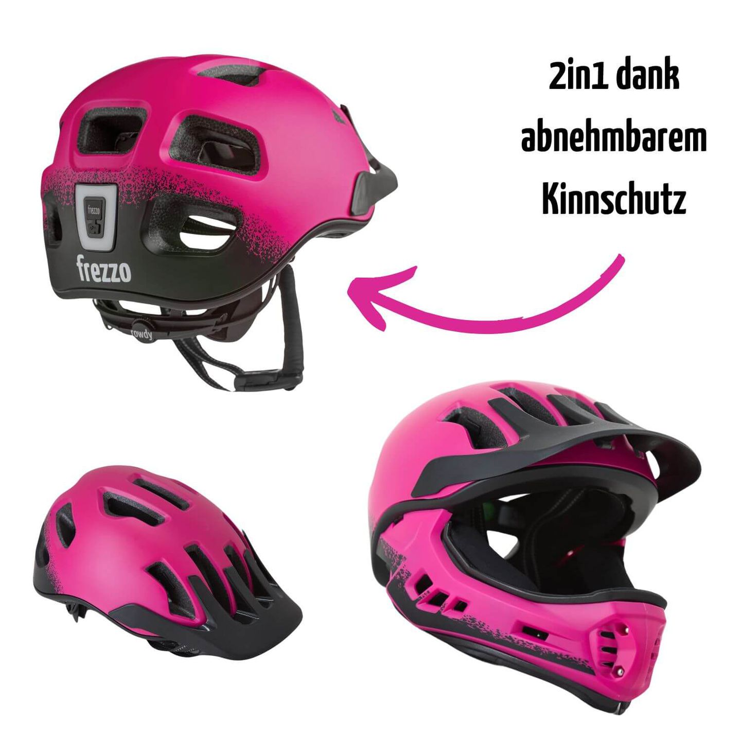frezzo Rowdy Fullface Helm Unicorn pink Grösse S
