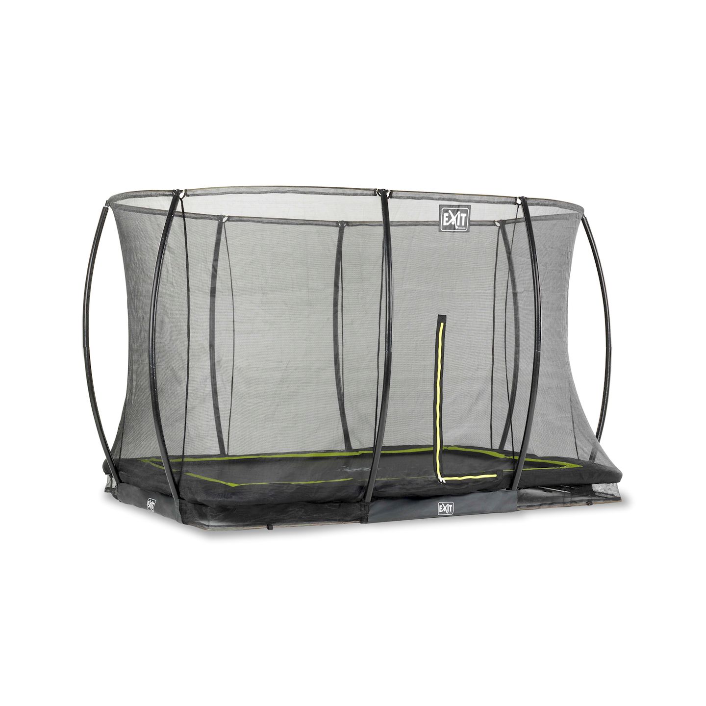 Silhouette Bodentrampolin 244x366cm mit Sicherheitsnetz - schwarz