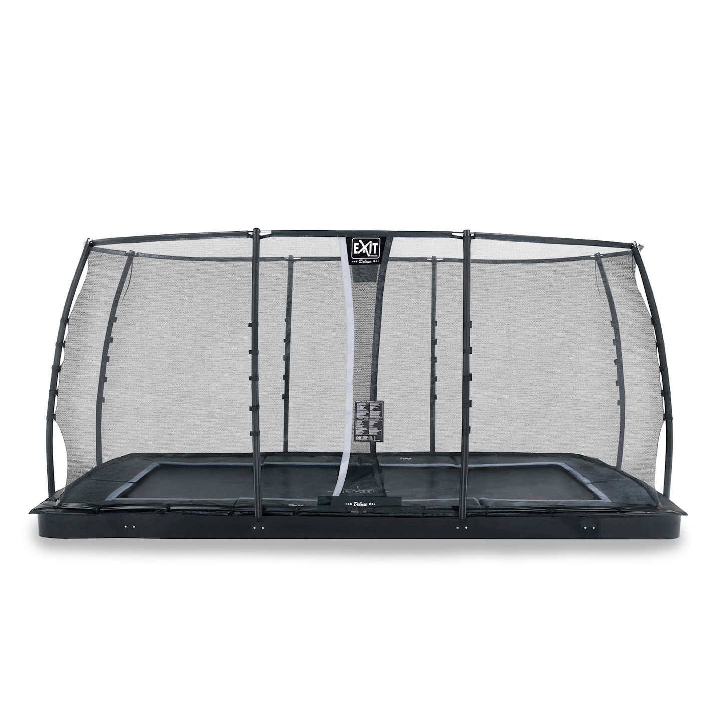 Dynamic ebenerdiges Trampolin 275x458cm mit Sicherheitsnetz - schwarz