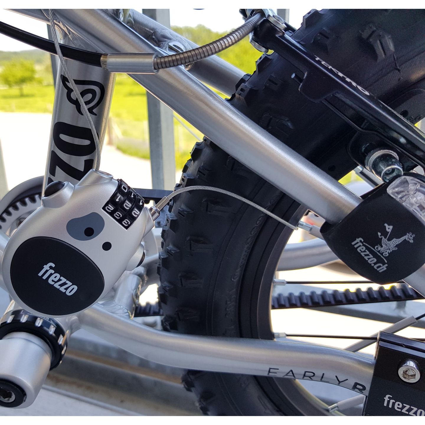 Zahlenkabelschloss Kuh silber