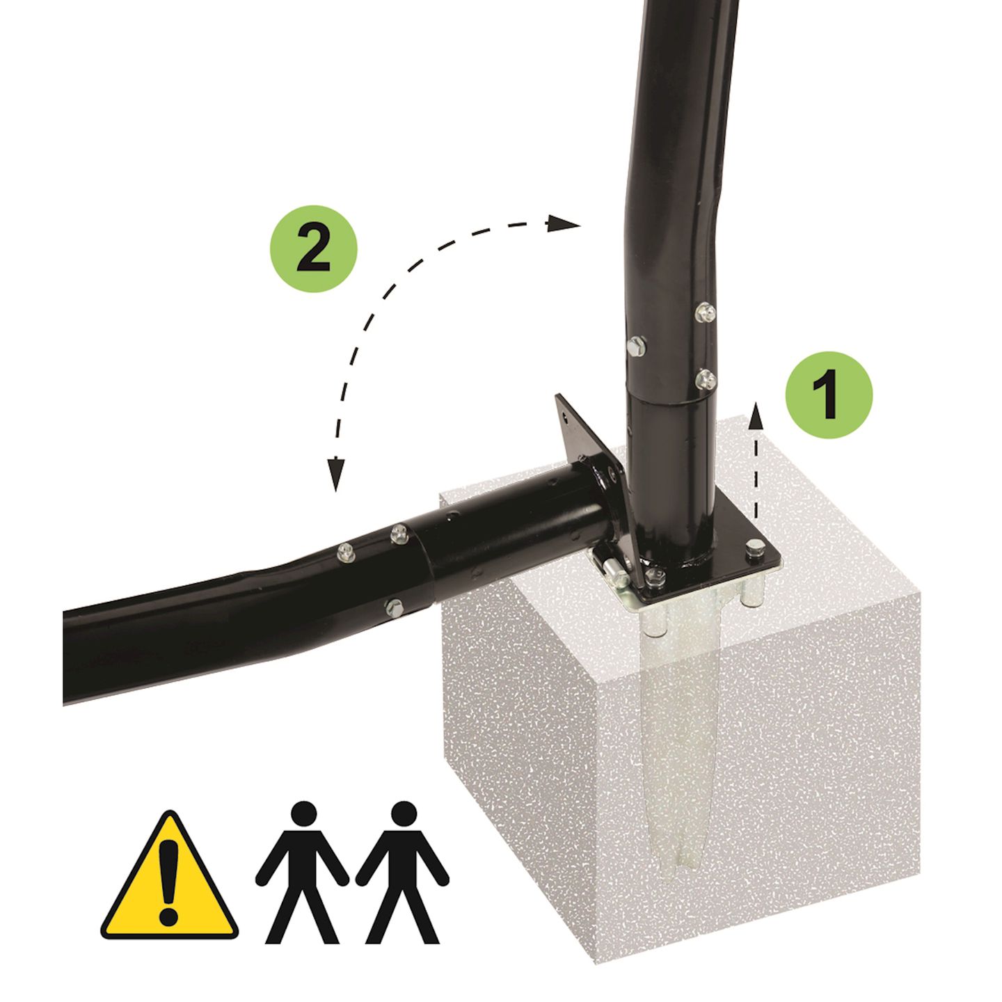Galaxy Basketballkorb für Bodenmontage inkl. Dunkring grün/schwarz