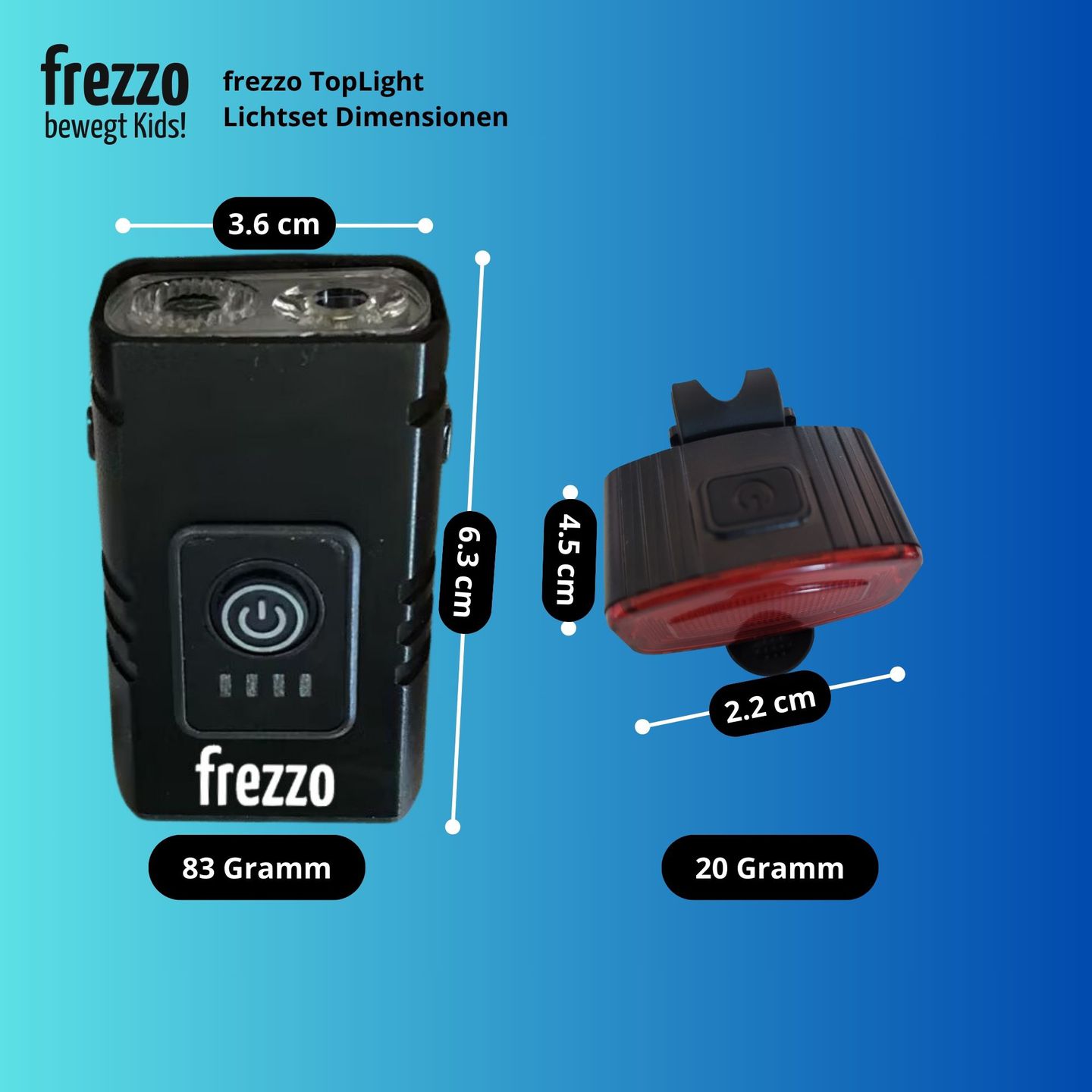 Velolicht Set TopLight Front- und Rückscheinwerfer mit USB-C Akku