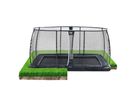 Dynamic ebenerdiges Trampolin 244x427cm mit Sicherheitsnetz - schwarz