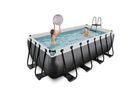 Pool inkl. Sandfilterpumpe 400x200x122 cm - Black Leather
