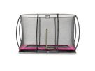 Silhouette Bodentrampolin 244x366cm mit Sicherheitsnetz - rosa