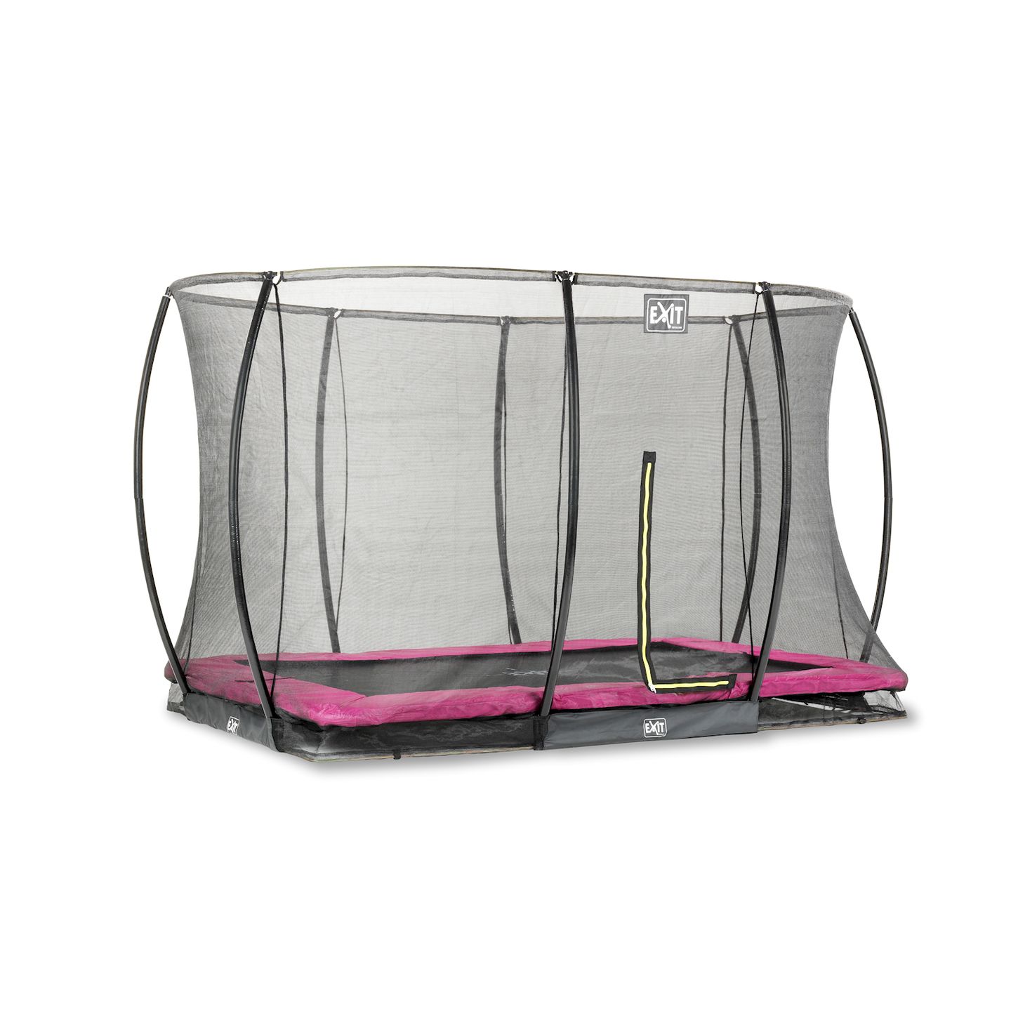 Silhouette Bodentrampolin 214x305cm mit Sicherheitsnetz - rosa