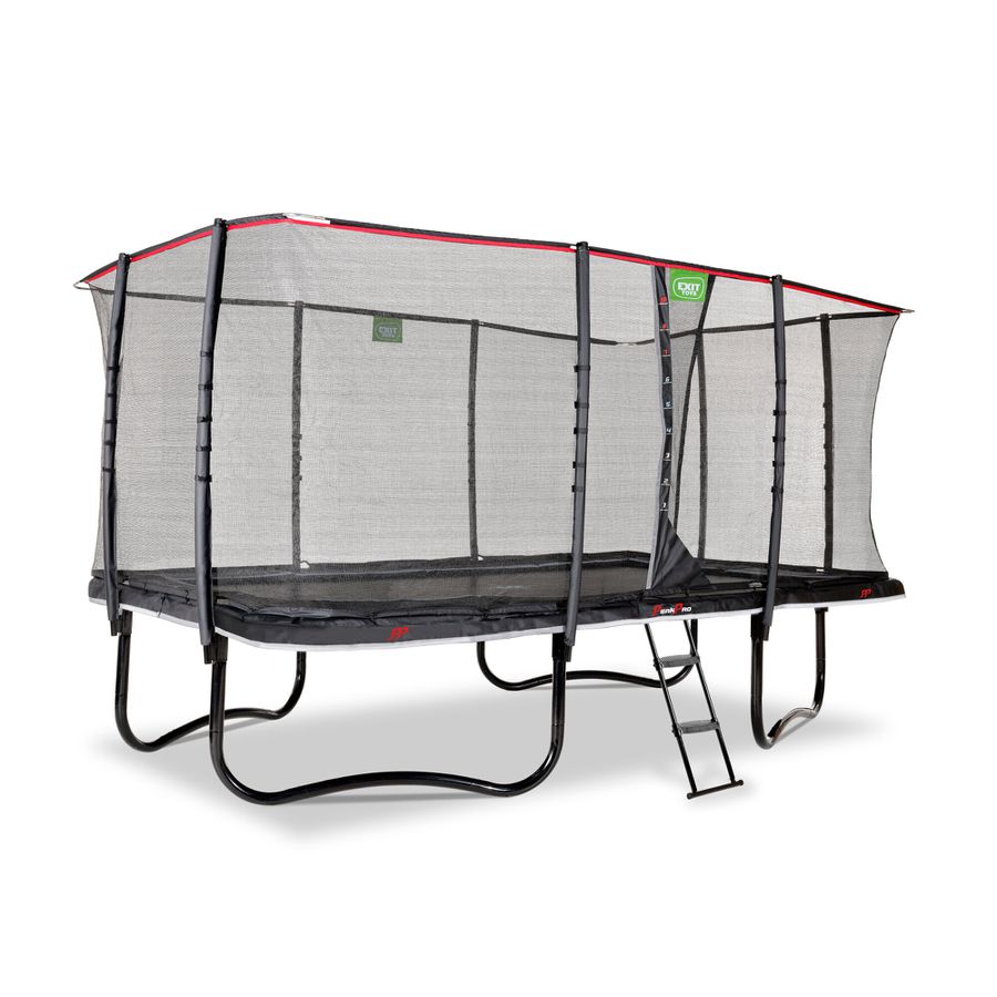 Trampolin PeakPro inkl. Sicherheitsnetz 244x427 cm - schwarz