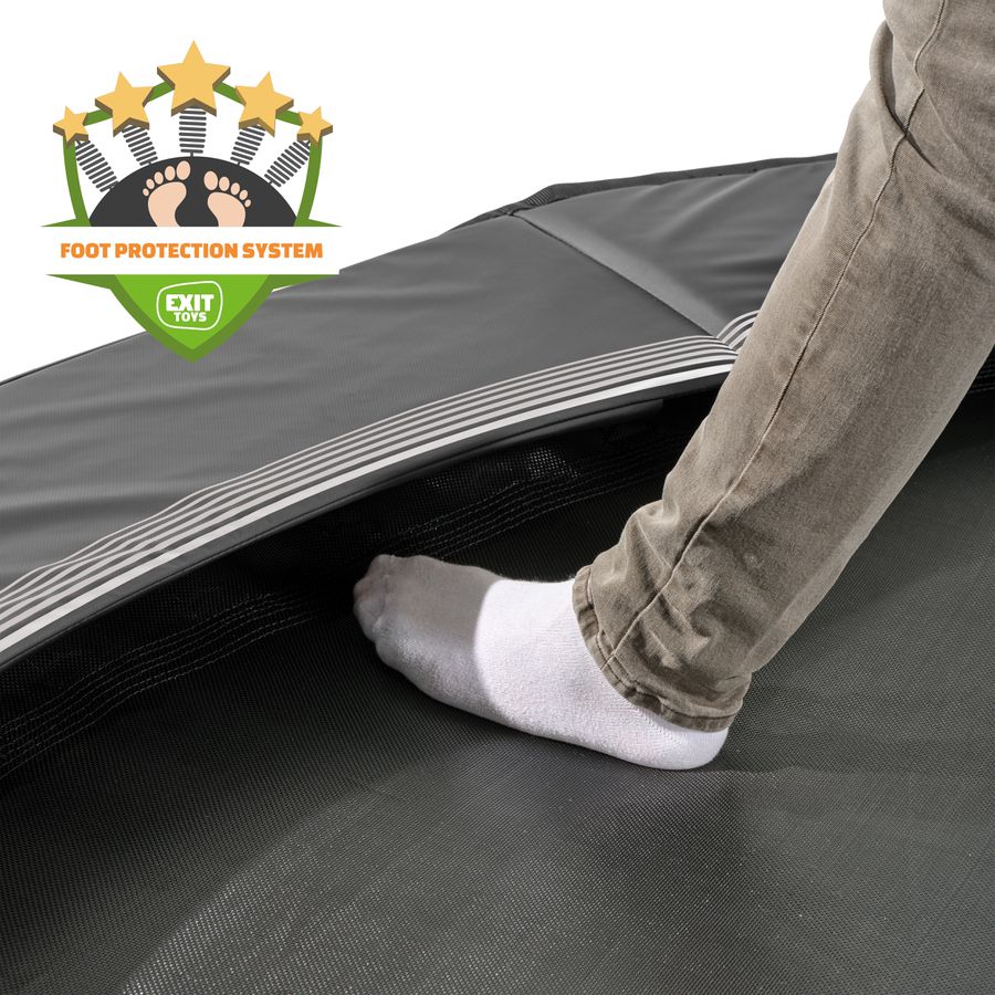 InTerra ebenerdige sports Trampolin ø427cm - schwarz