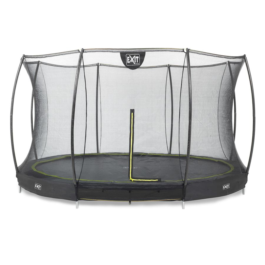 Silhouette Bodentrampolin ø427cm mit Sicherheitsnetz - schwarz