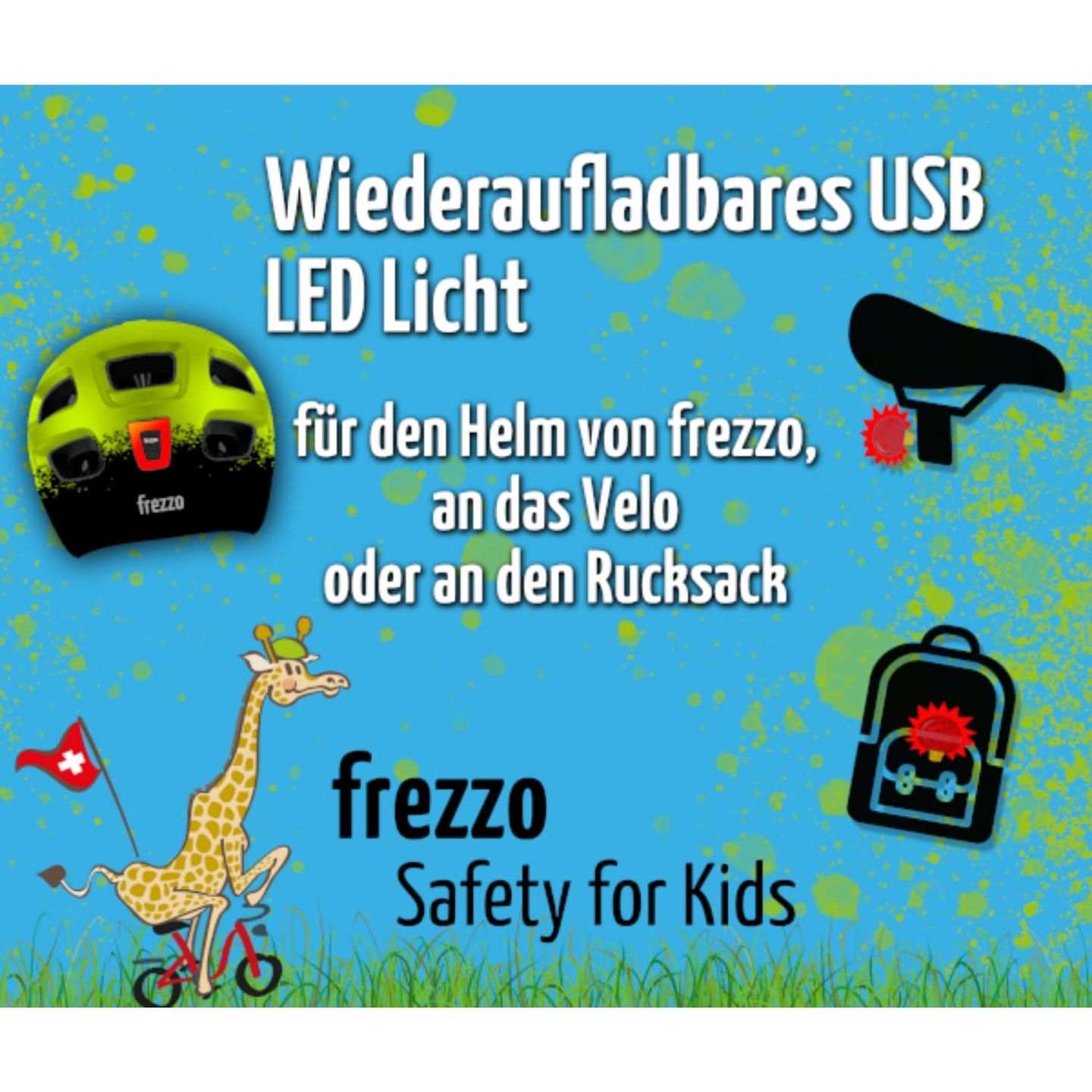 Helm Licht mit USB - Akku