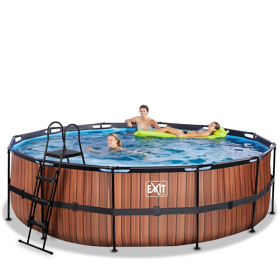 Pool inkl. Sandfilterpumpe 488x122 cm - Wood