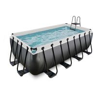 Pool inkl. Sandfilterpumpe 400x200x122 cm - Black Leather