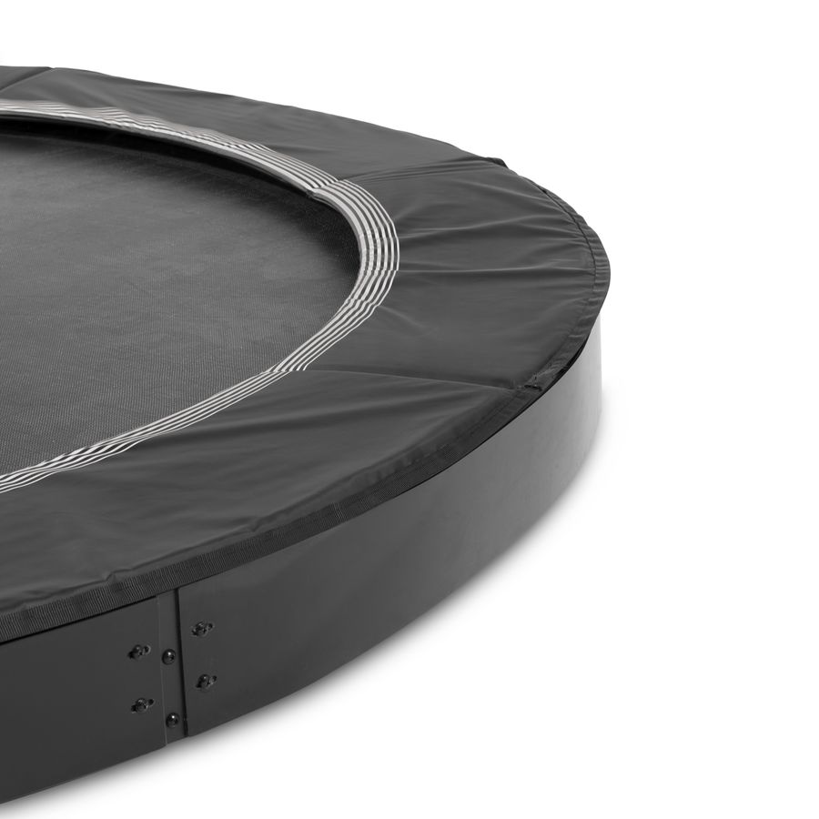 InTerra ebenerdige sports Trampolin ø427cm - schwarz