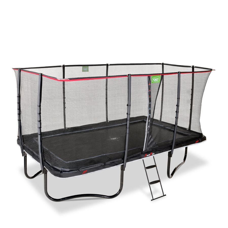 Trampolin PeakPro inkl. Sicherheitsnetz 244x427 cm - schwarz