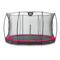Silhouette Bodentrampolin ø366cm mit Sicherheitsnetz - rosa