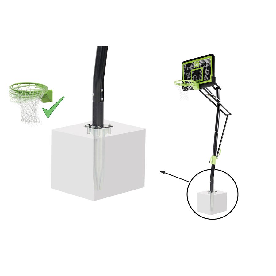 Galaxy Basketballkorb für Bodenmontage inkl. Dunkring Black Editi