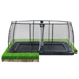 910.8795 - Dynamic ebenerdiges Trampolin 275x458cm mit Sicherheitsnetz - schwarz
