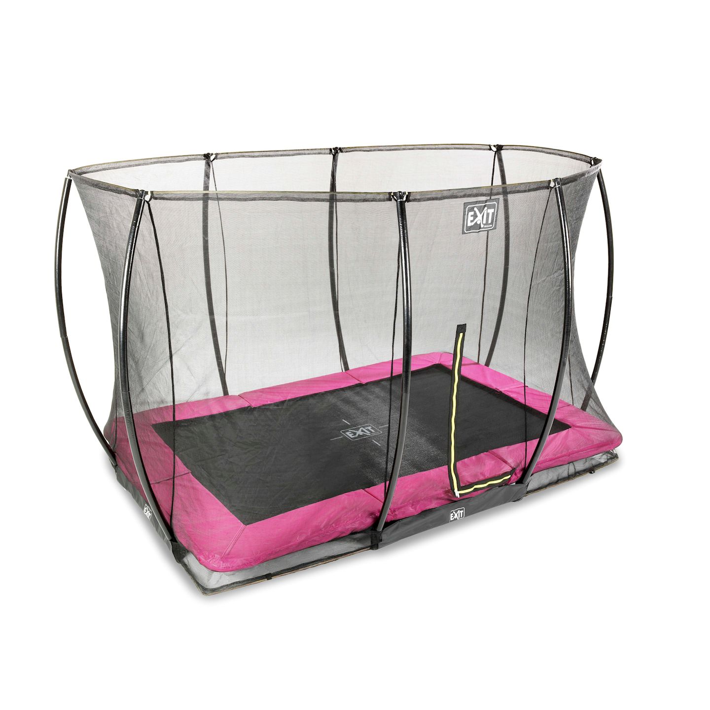 Silhouette Bodentrampolin 214x305cm mit Sicherheitsnetz - rosa