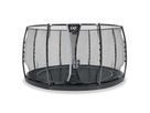 Dynamic ebenerdiges Trampolin ø427cm mit Sicherheitsnetz - schwarz