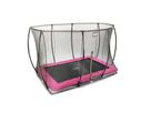 Silhouette Bodentrampolin 214x305cm mit Sicherheitsnetz - rosa
