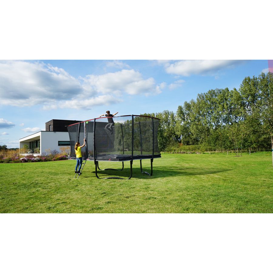 Trampolin PeakPro inkl. Sicherheitsnetz 244x427 cm - schwarz