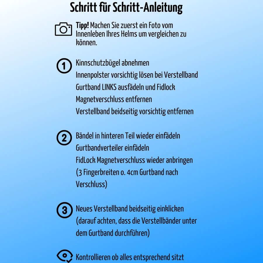 Ersatz-Verstellband für frezzo frezzo Rowdy Fullface Helm