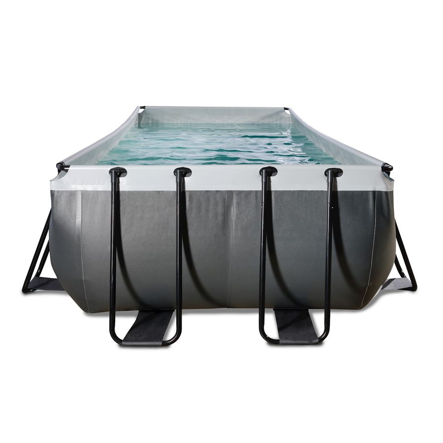 Pool inkl. Sandfilterpumpe 400x200x122 cm - Black Leather