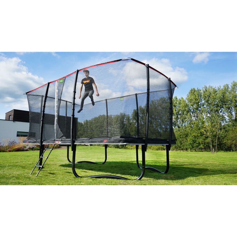 Trampolin PeakPro inkl. Sicherheitsnetz 244x427 cm - schwarz