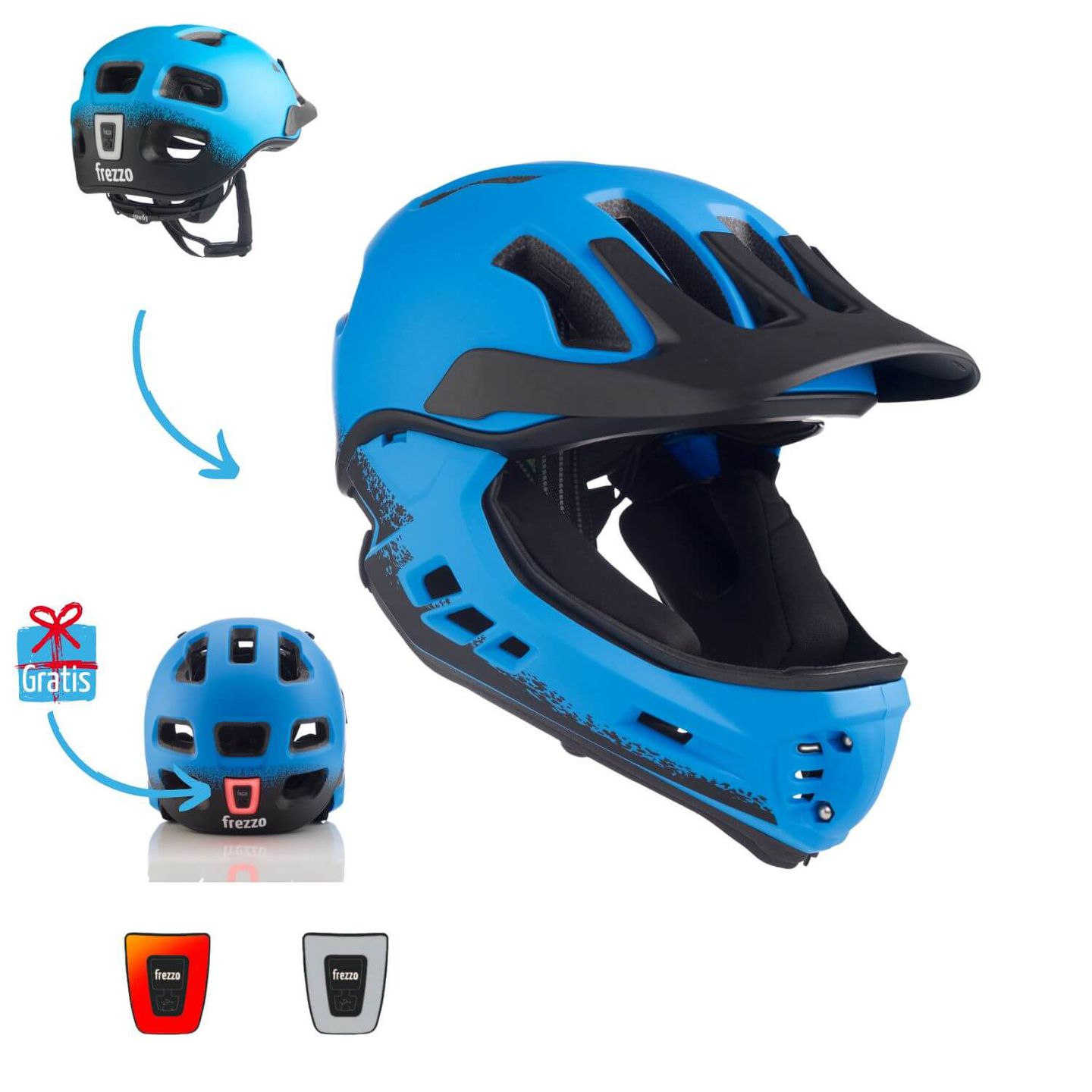 frezzo Rowdy Fullface Helm Racer blau Grösse S