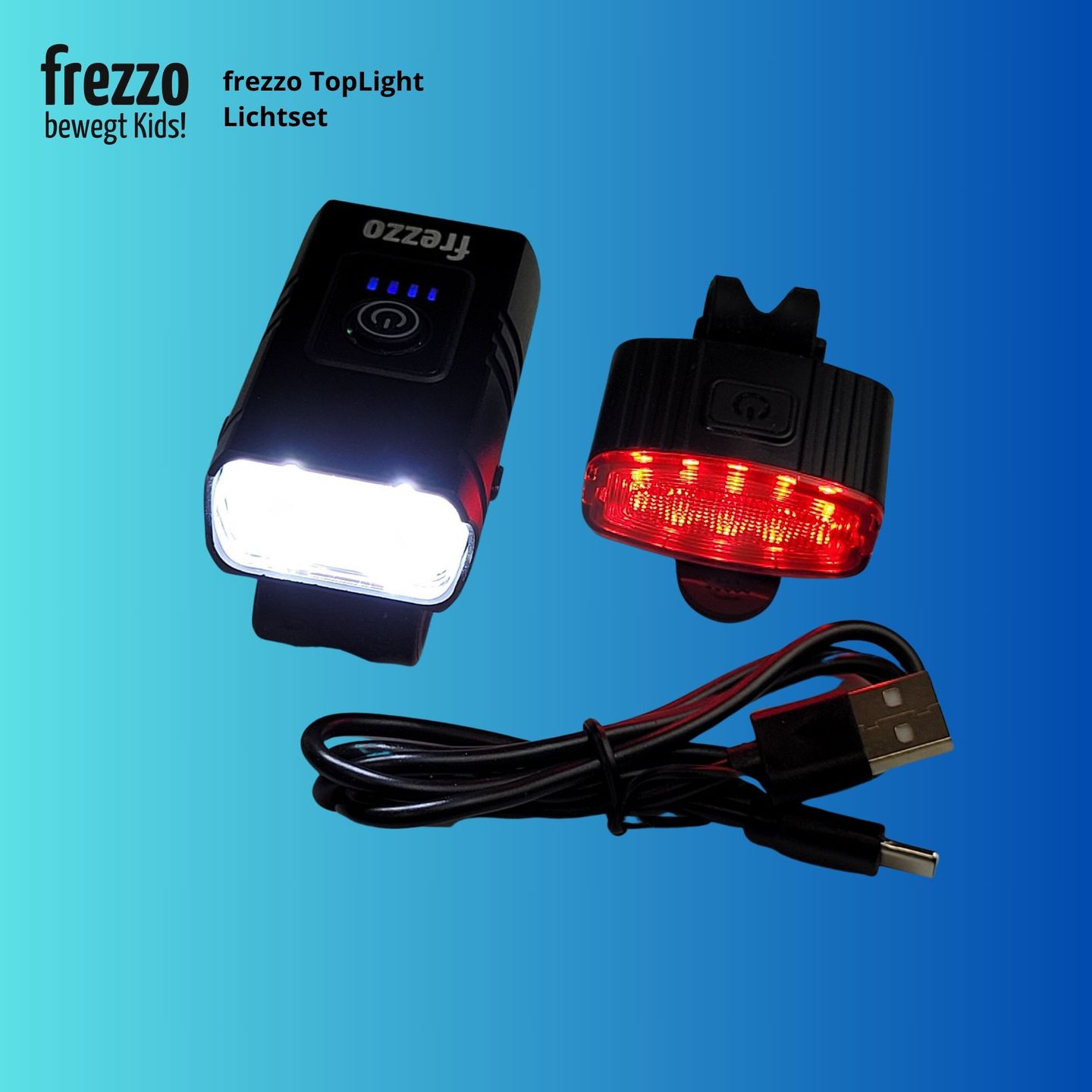 Velolicht Set TopLight Front- und Rückscheinwerfer mit USB-C Akku