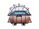 Wood Pool 400x200x100cm mit Sandfilterpumpe und Abdeckung - braun