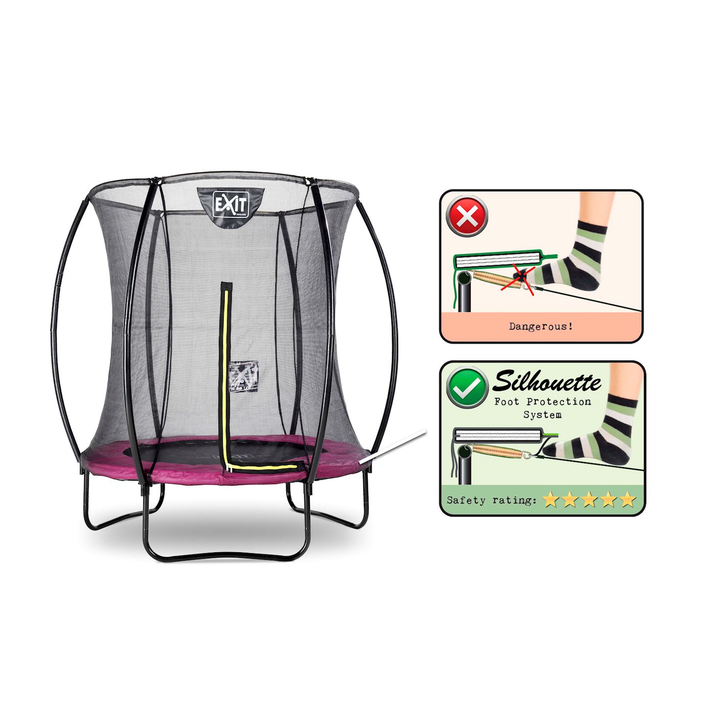 Silhouette Trampolin ø183cm - rosa
