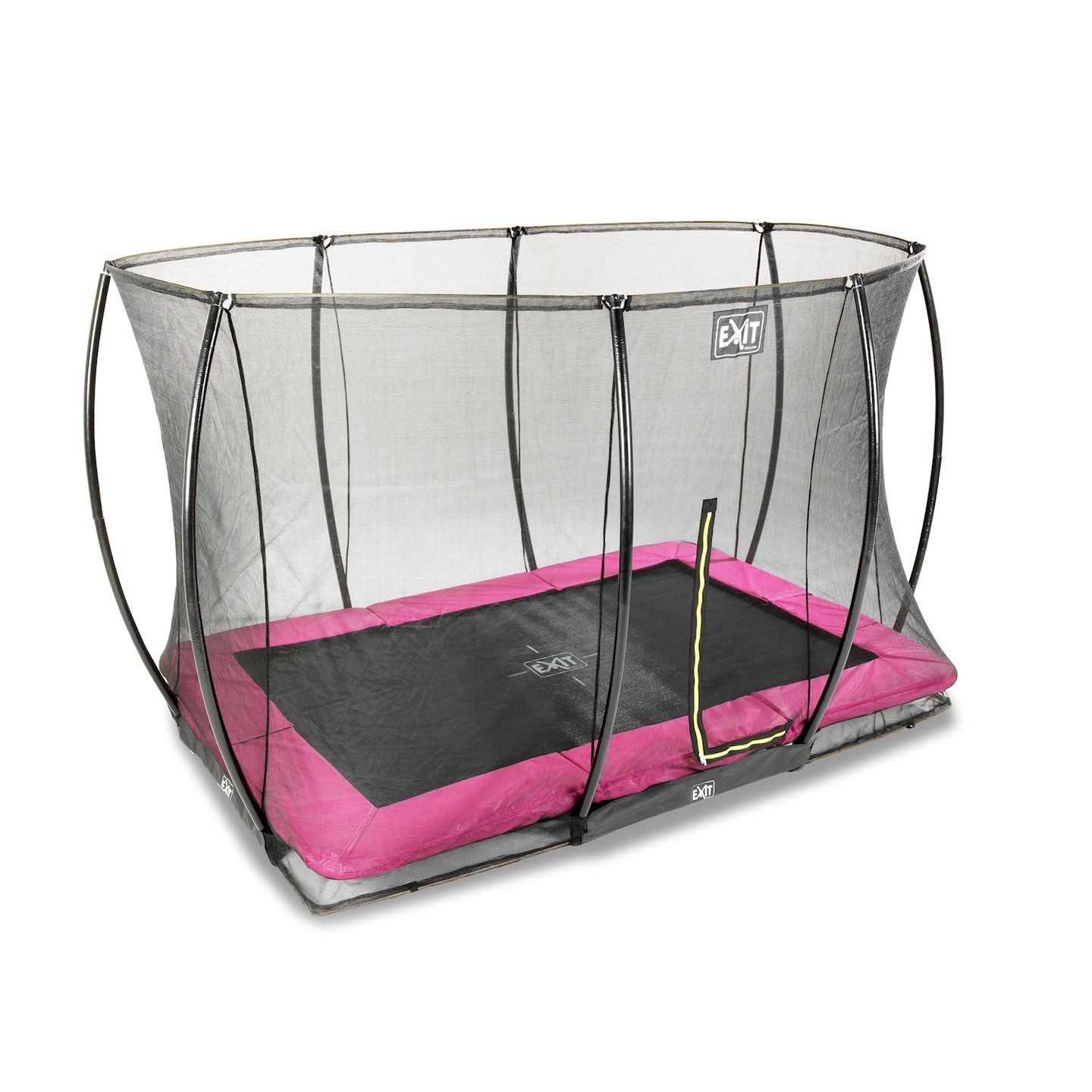 Silhouette Bodentrampolin 244x366cm mit Sicherheitsnetz - rosa