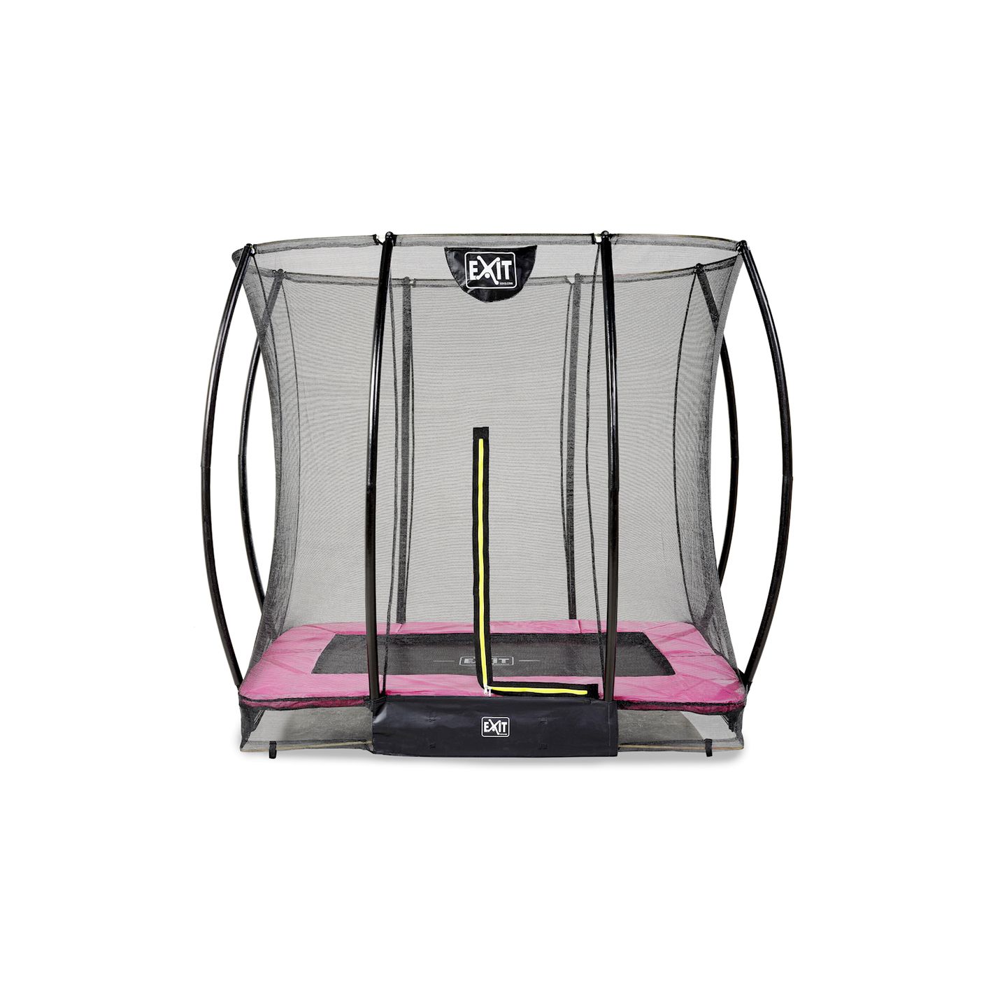 Silhouette Bodentrampolin 153x214cm mit Sicherheitsnetz - rosa