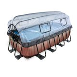930.3742_10.99 - Wood Pool 400x200x100cm mit Sandfilterpumpe und Abdeckung - braun
