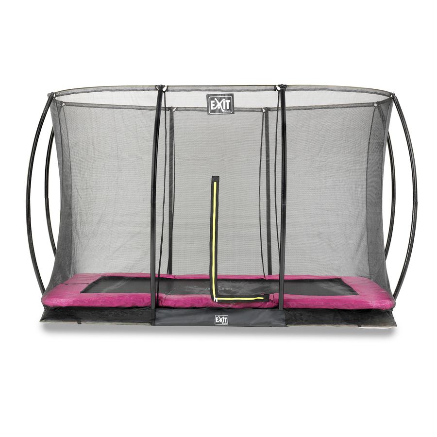 Silhouette Bodentrampolin 244x366cm mit Sicherheitsnetz - rosa