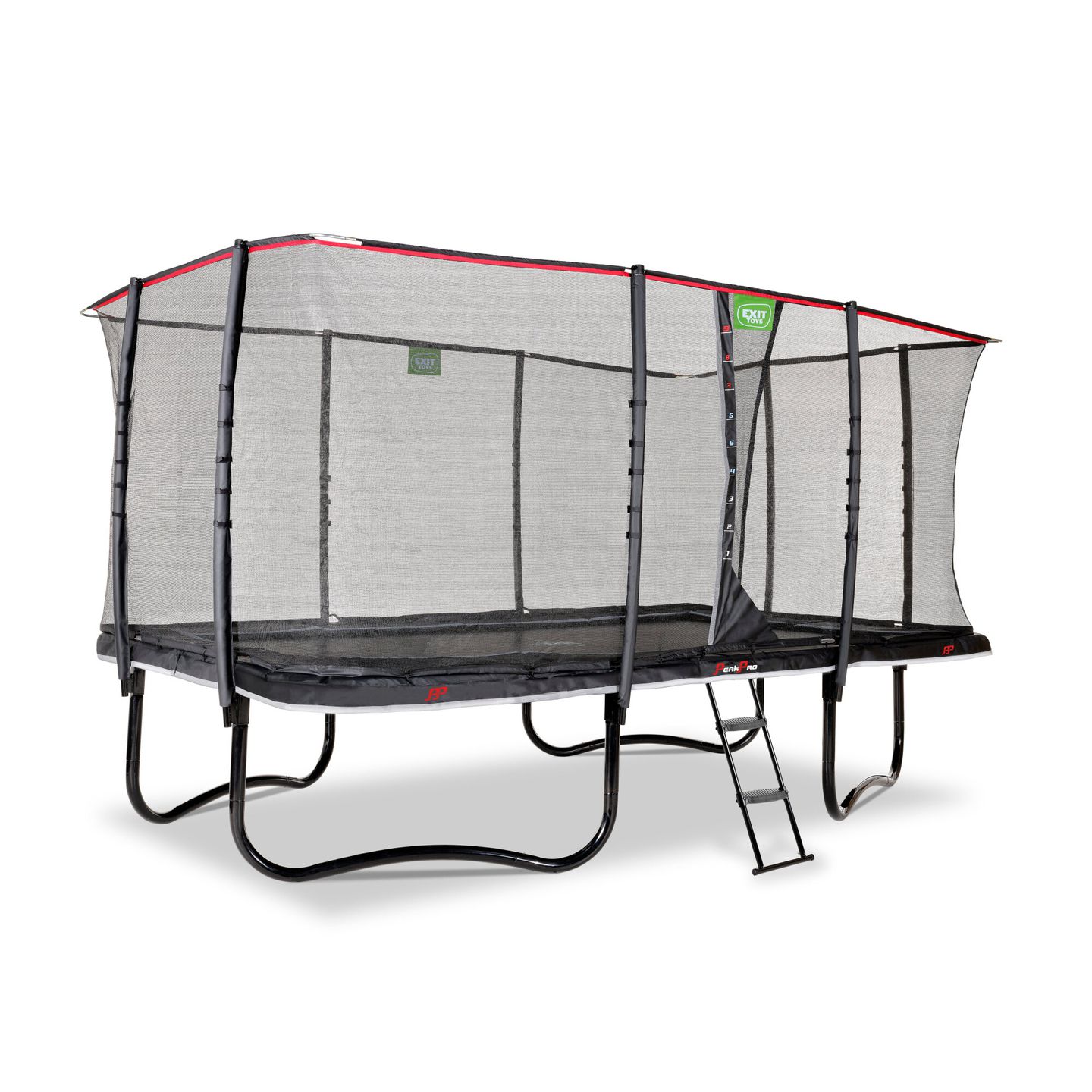 Trampolin PeakPro inkl. Sicherheitsnetz 244x427 cm - schwarz