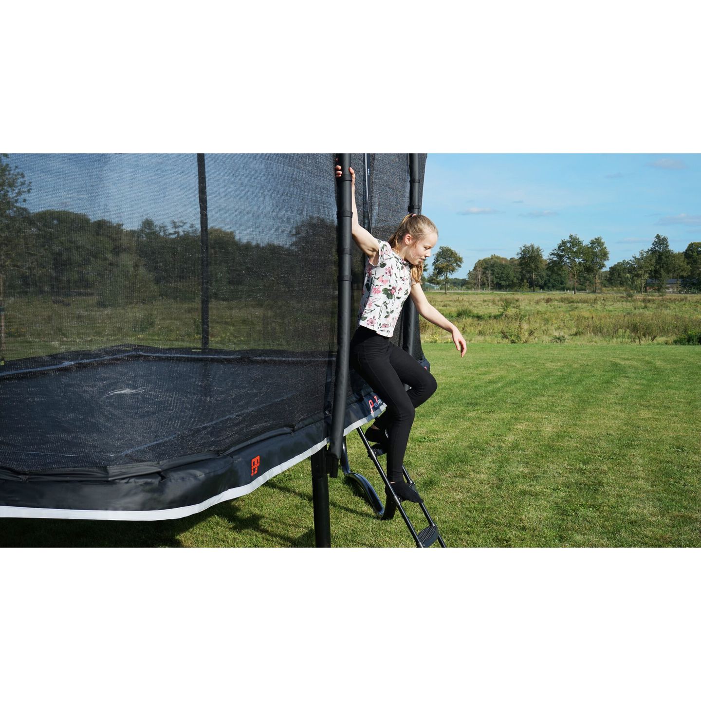 Trampolin PeakPro inkl. Sicherheitsnetz 244x427 cm - schwarz