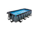 Stone Pool 400x200x100cm mit Sandfilterpumpe und Abdeckung - grau