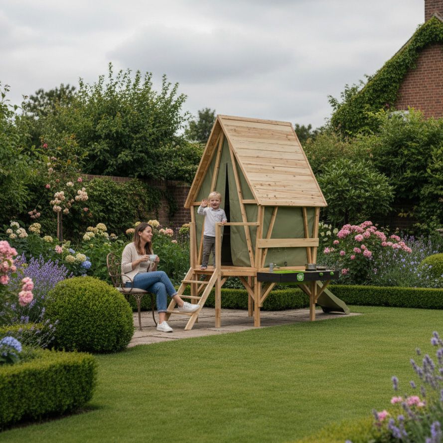 Spielhaus Yuki 350 mit Rutsche, Balkon und Küche