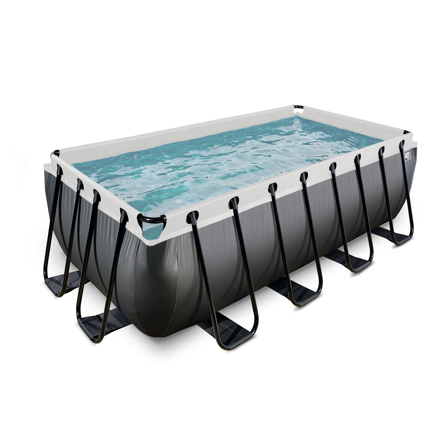 Pool inkl. Sandfilterpumpe 400x200x122 cm - Black Leather