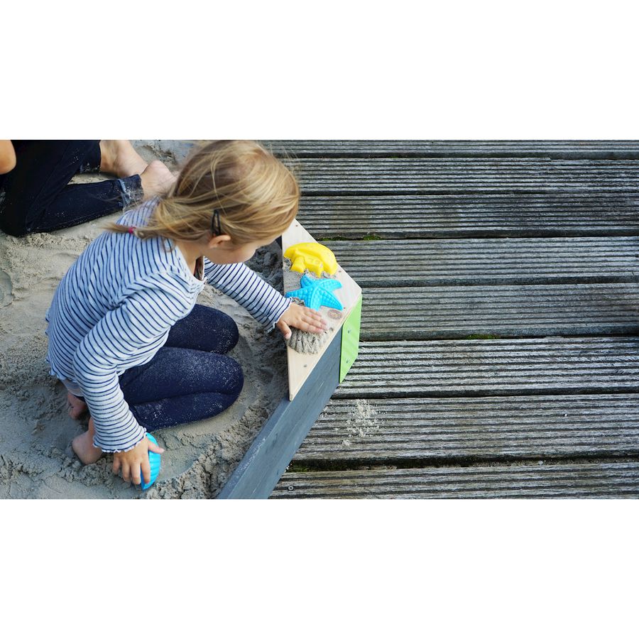 Aksent Holzsandkasten sechseckig 160x140cm