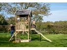 Panorama 500 Holzspielhaus mit Rutsche und Sandkasten