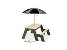 Aksent Sand,- Wasser- und Picknicktisch (1 Bank) mit Sonnenschirm und Gartenwerkzeugen