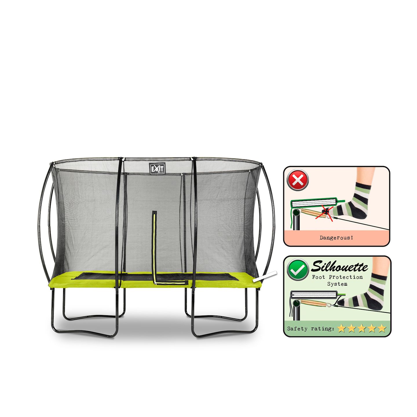 Silhouette Trampolin 214x305cm - grün