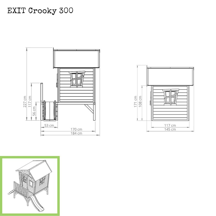 Crooky 300 Holzspielhaus - graubeige