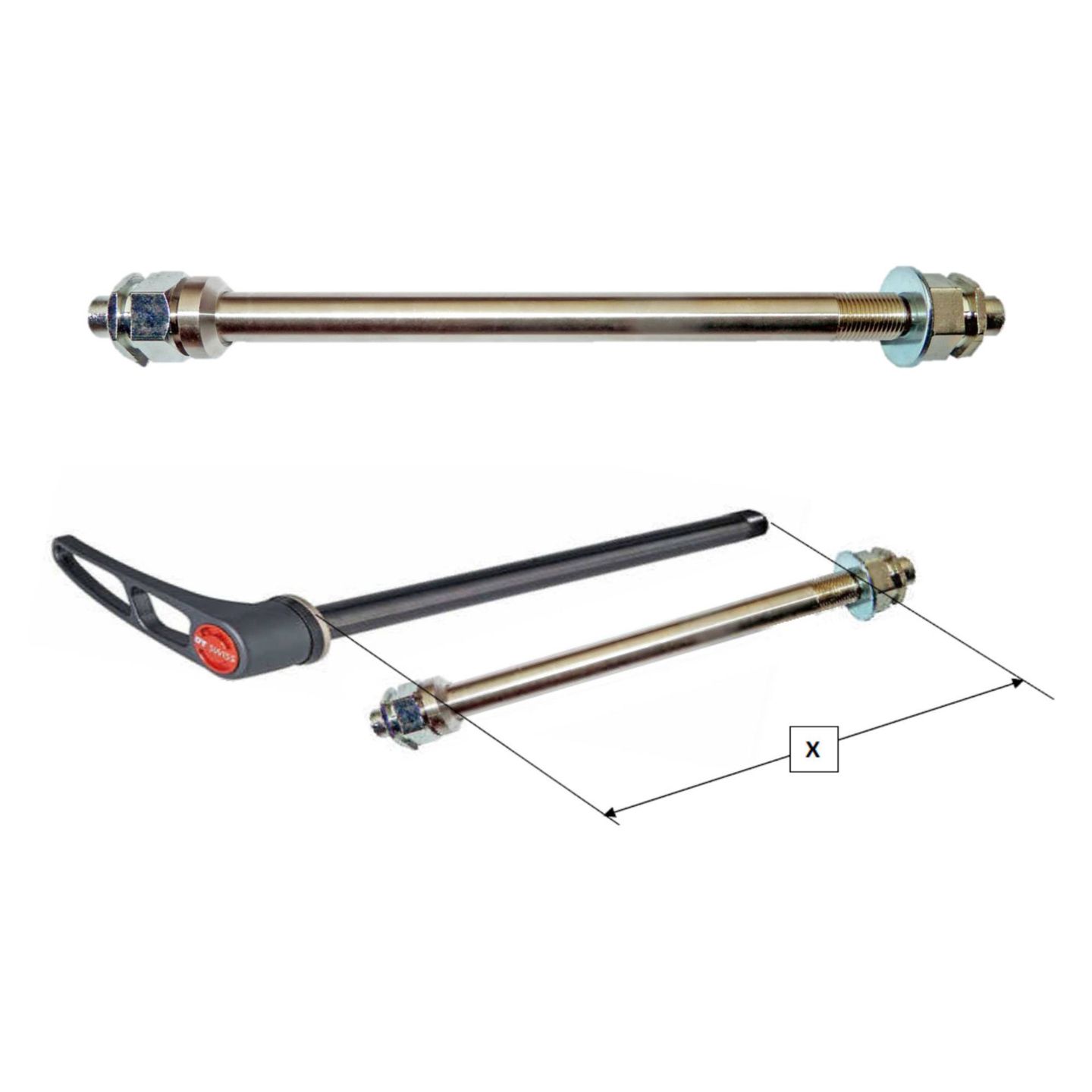 Steckachs-Aufnahmeadapter M12 x 1.5 Länge 172 mm