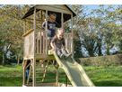 Panorama 500 Holzspielhaus mit Rutsche und Sandkasten