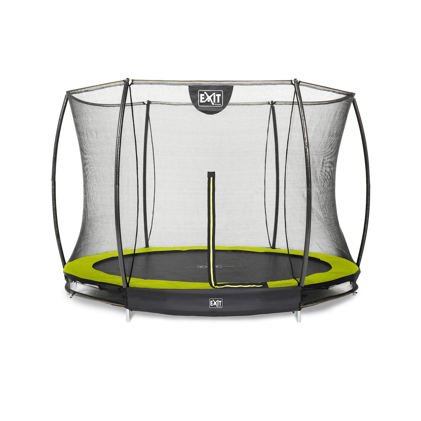 Silhouette Bodentrampolin ø244cm mit Sicherheitsnetz - grün